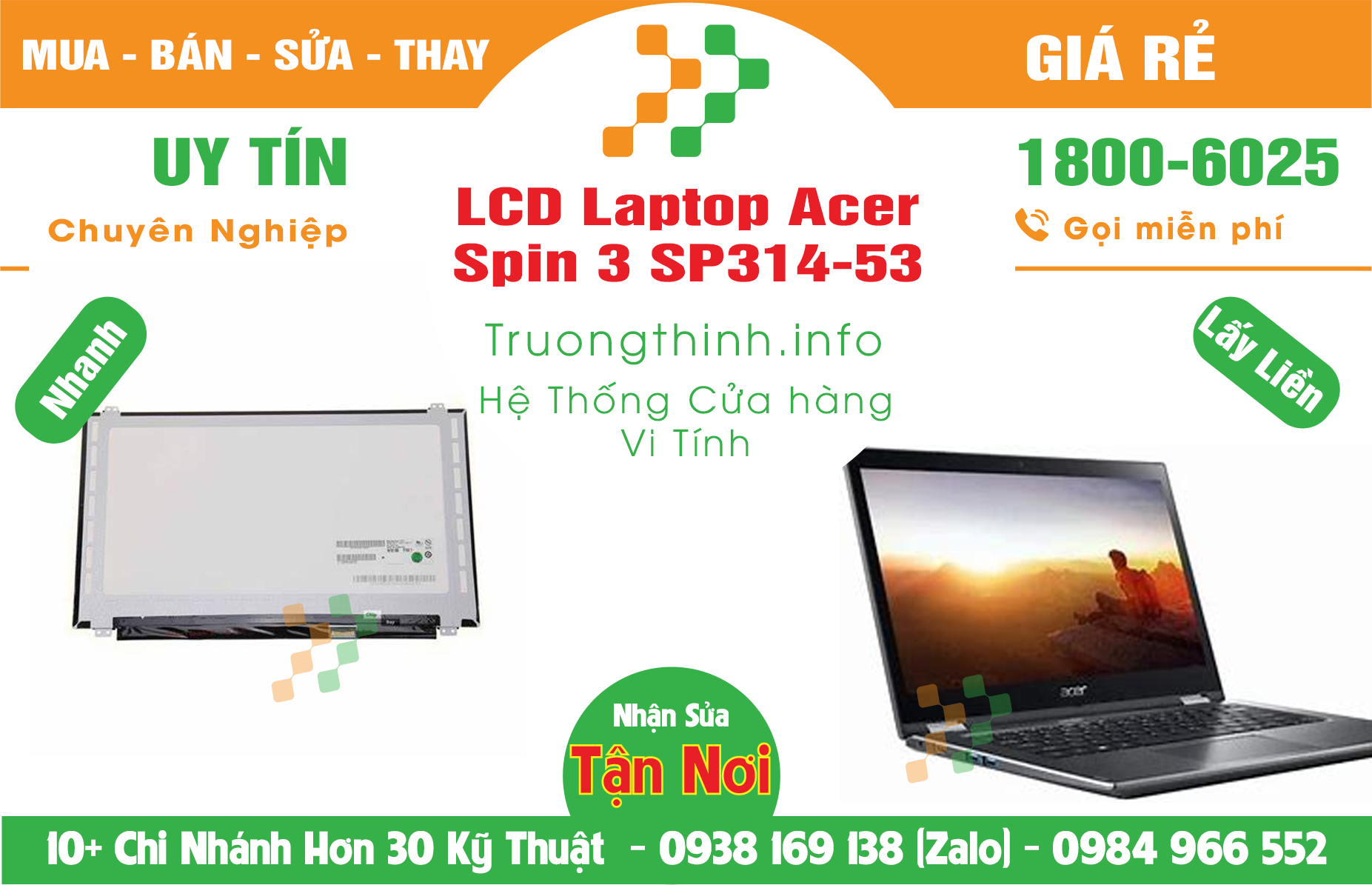 Mua Bán Màn Hình Laptop Acer Spin 3 SP314-53 Giá Rẻ | Máy Tính Trường Thịnh Giá Rẻ