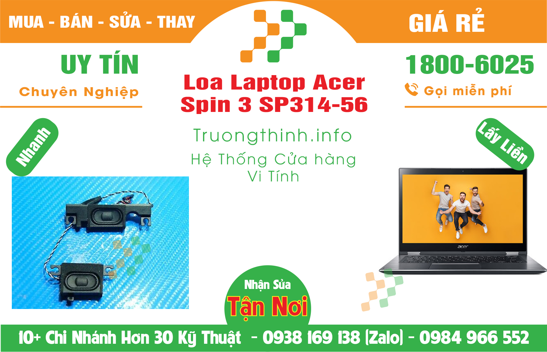 Mua Bán Loa Laptop Acer Spin 3 SP314-56 Giá Rẻ | Máy Tính Trường Thịnh Giá Rẻ