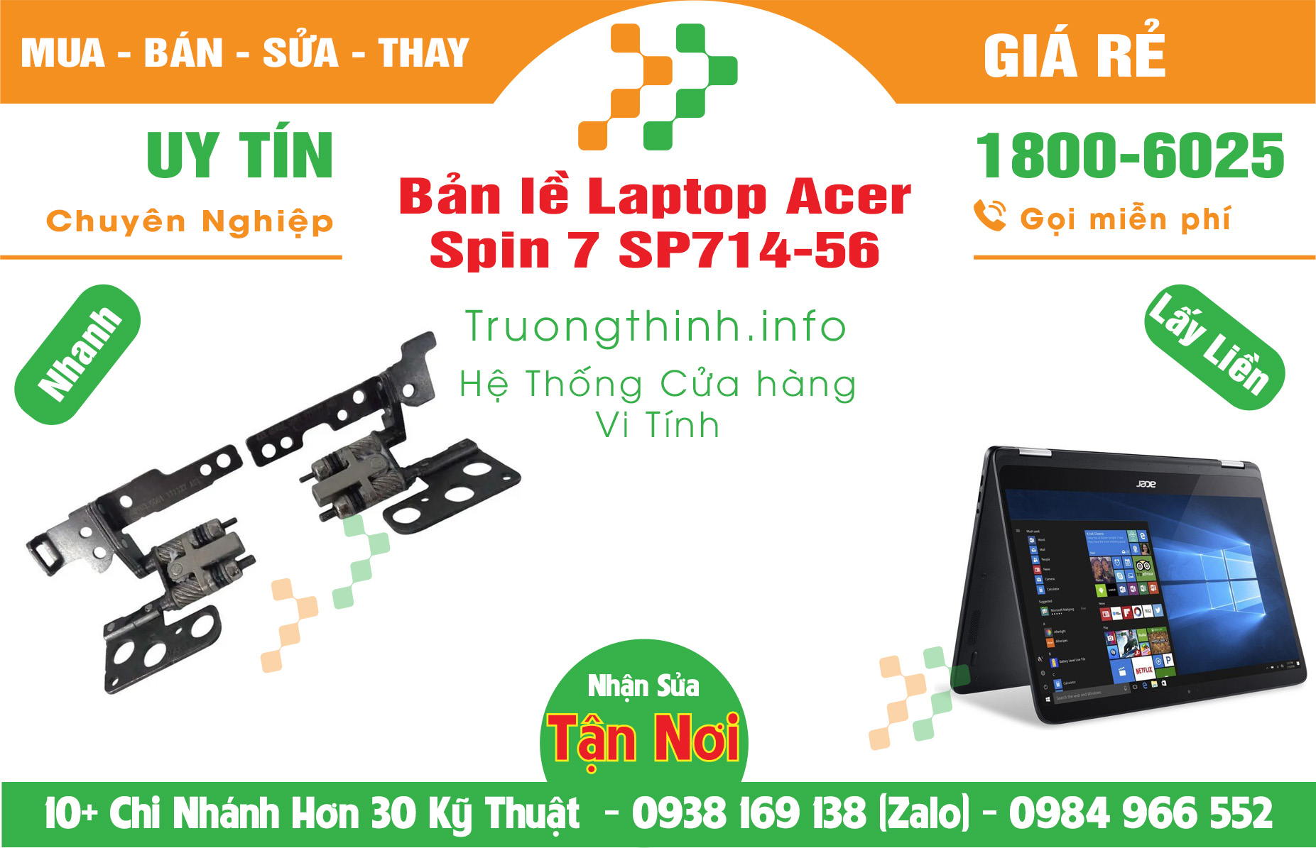 Mua Bán Bản lề Laptop Acer Spin 7 SP714-56 Giá Rẻ | Máy Tính Trường Thịnh Giá Rẻ
