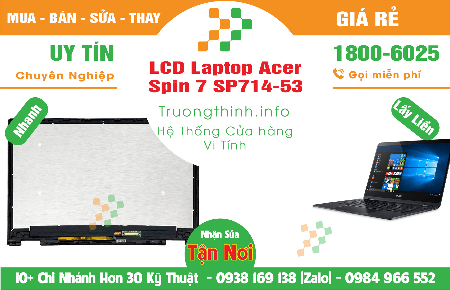 Mua Bán Màn Hình Laptop Acer Spin 7 SP714-53 Giá Rẻ | Máy Tính Trường Thịnh Giá Rẻ
