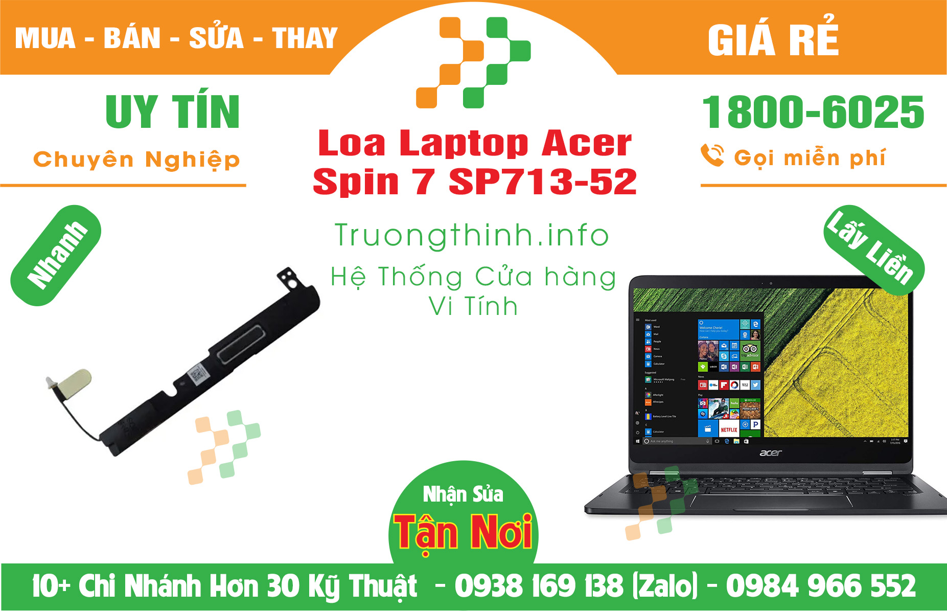 Mua Bán Loa Laptop Acer Spin 7 SP713-52 Giá Rẻ | Máy Tính Trường Thịnh Giá Rẻ