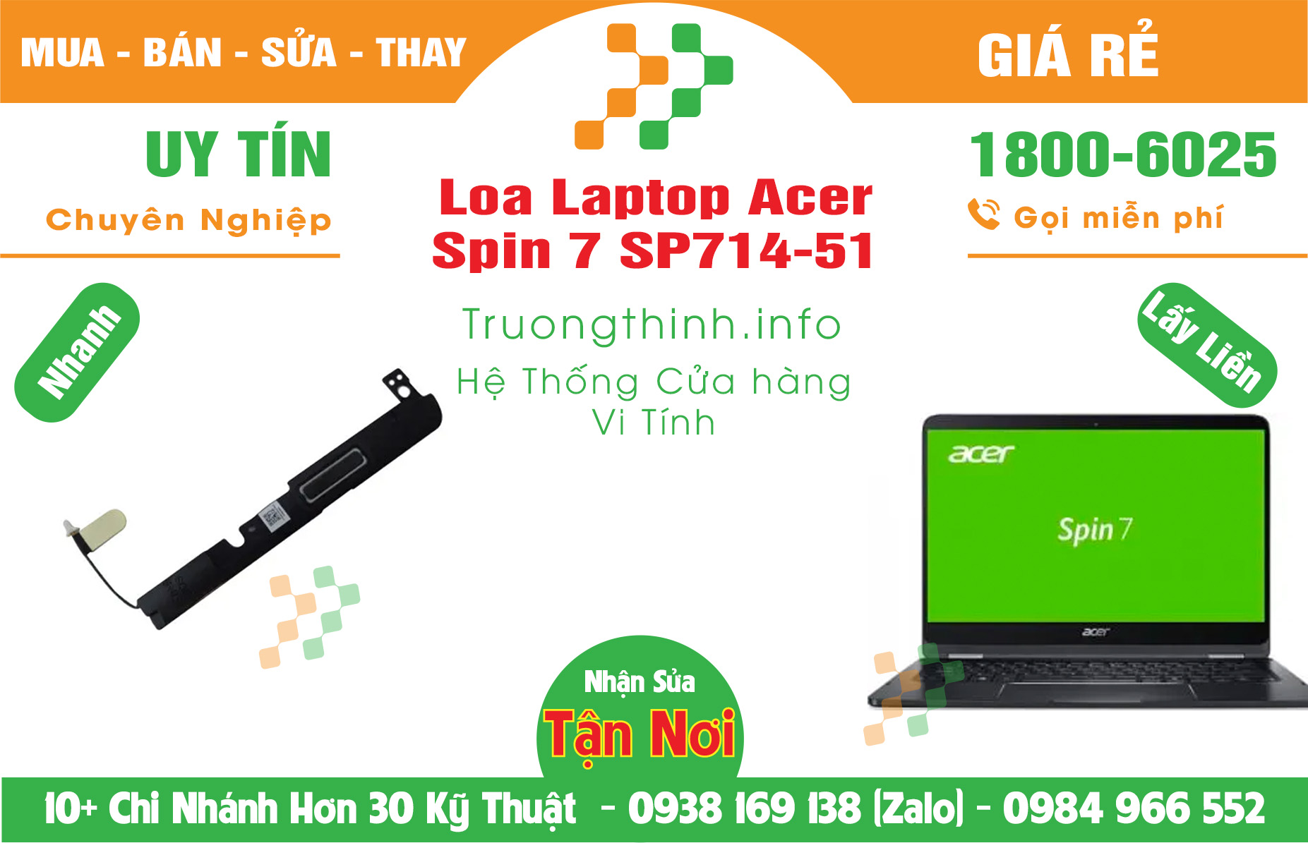 Mua Bán Loa Laptop Acer Spin 7 SP714-51 Giá Rẻ | Máy Tính Trường Thịnh Giá Rẻ