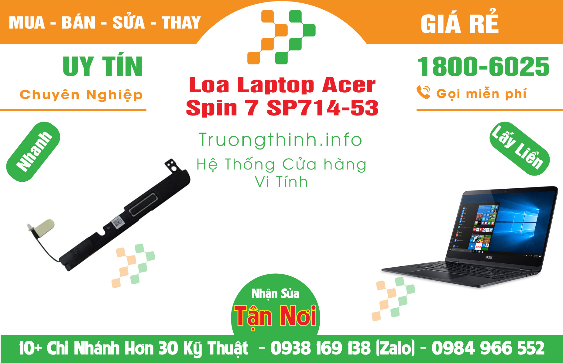 Mua Bán Loa Laptop Acer Spin 7 SP714-53 Giá Rẻ | Máy Tính Trường Thịnh Giá Rẻ