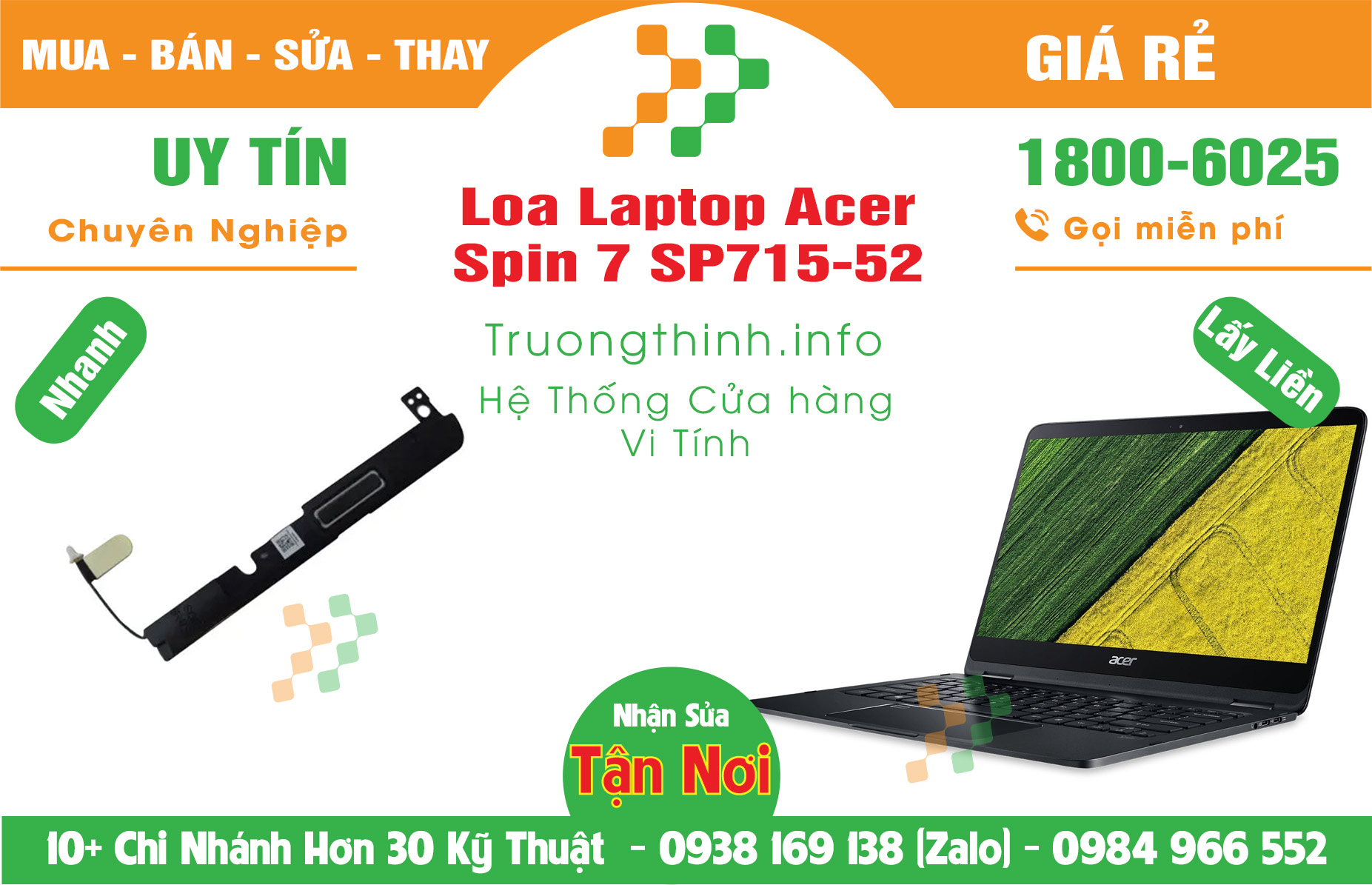 Mua Bán Loa Laptop Acer Spin 7 SP715-52 Giá Rẻ | Máy Tính Trường Thịnh Giá Rẻ