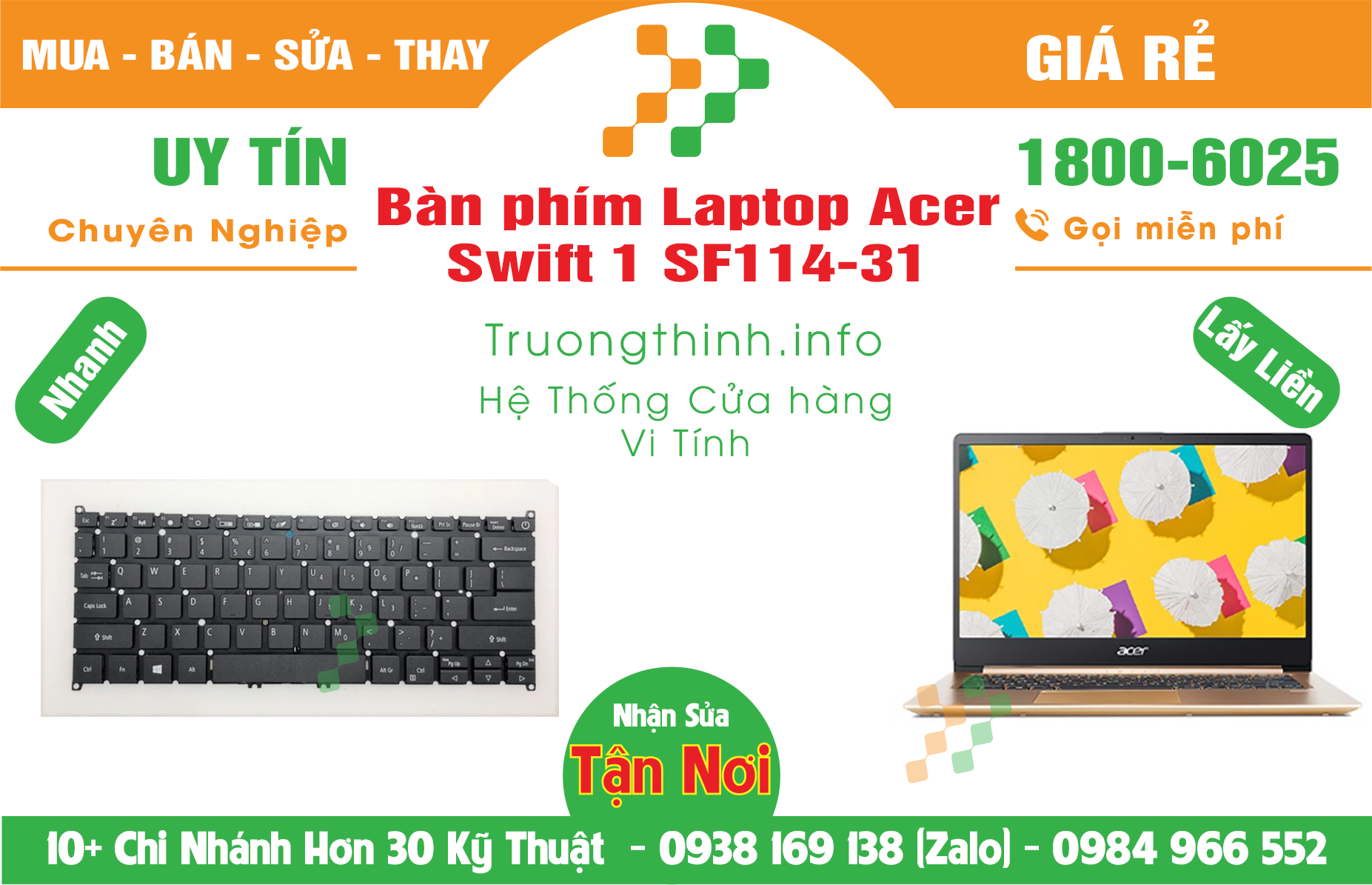 Mua bán Bàn Phím Laptop Acer Swift 1 SF114-31 Giá Rẻ | Vinh Tính Trường Thịnh Giá Rẻ