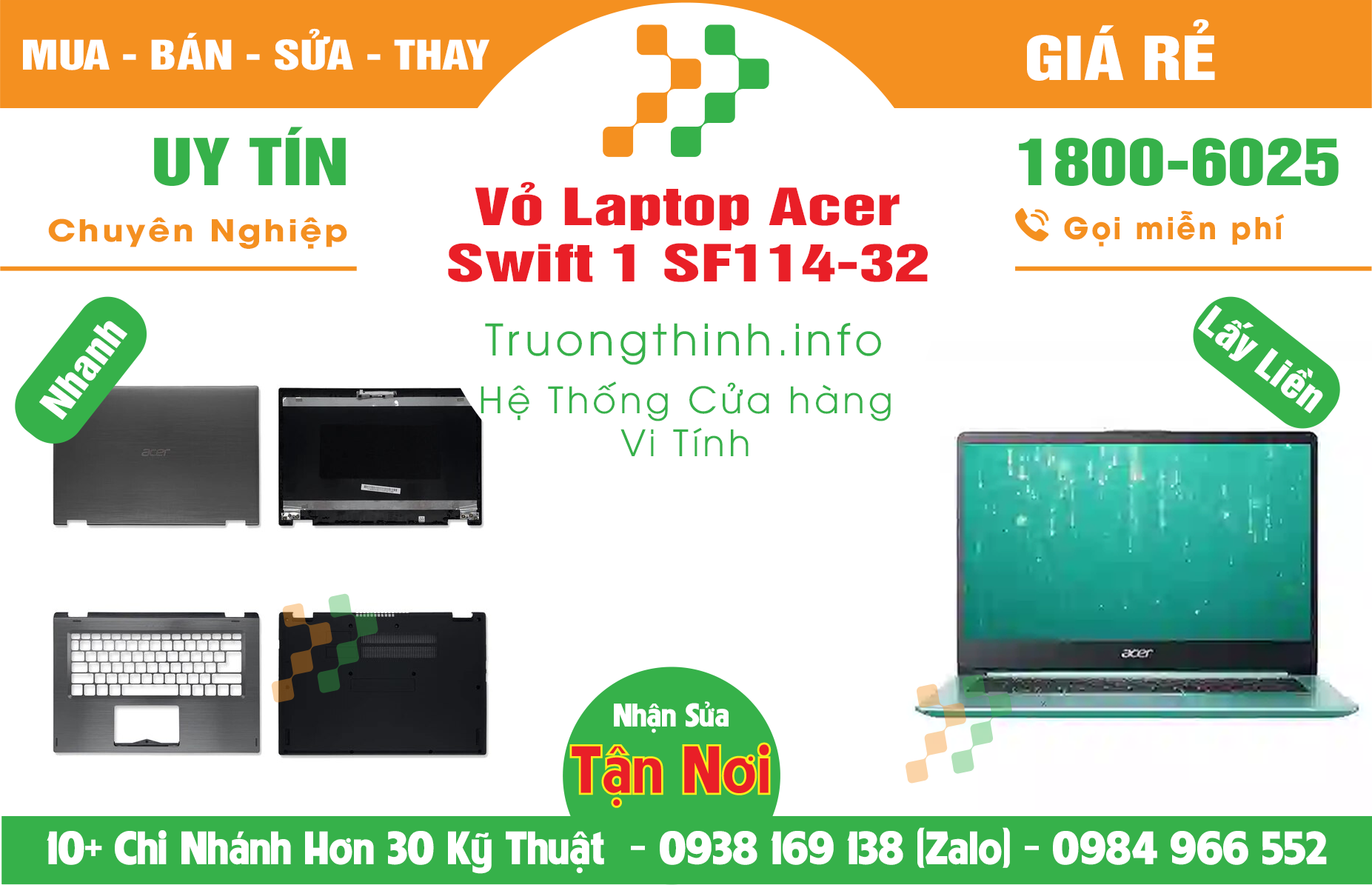 Mua Bán Vỏ Laptop Acer Swift 1 SF114-32 Giá Rẻ | Máy Tính Trường Thịnh Giá Rẻ