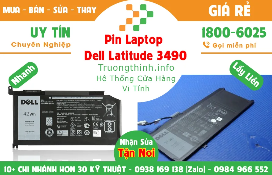 Mua Bán Sửa Thay Pin Laptop Dell Latitude 3490 Giá Rẻ | Vi Tính Trường Thịnh