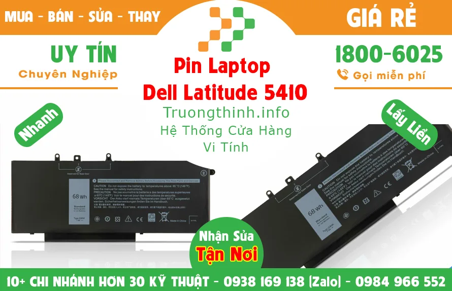 Mua Bán Sửa Thay Pin Laptop Dell Latitude 5410 Giá Rẻ | Vi Tính Trường Thịnh