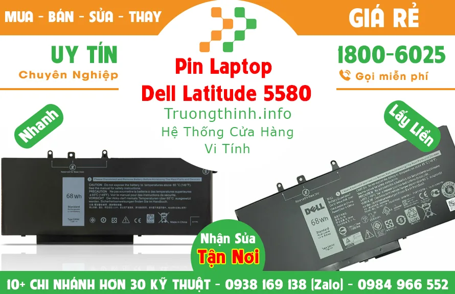 Mua Bán Sửa Thay Pin Laptop Dell Latitude 5580 Giá Rẻ | Vi Tính Trường Thịnh