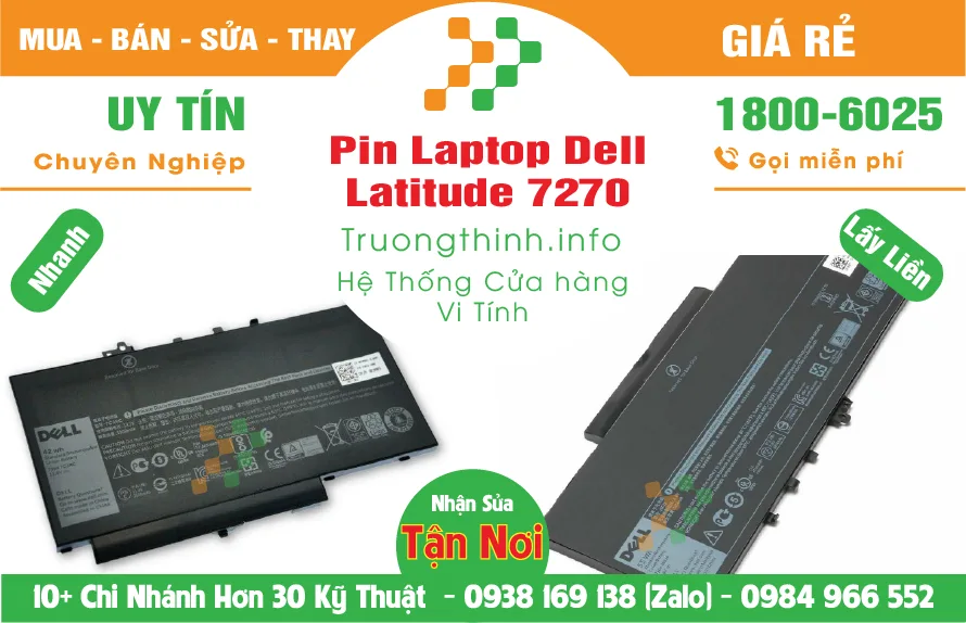 Mua Bán Sửa Thay Pin Laptop Dell Latitude 7270 Giá Rẻ | Vi Tính Trường Thịnh
