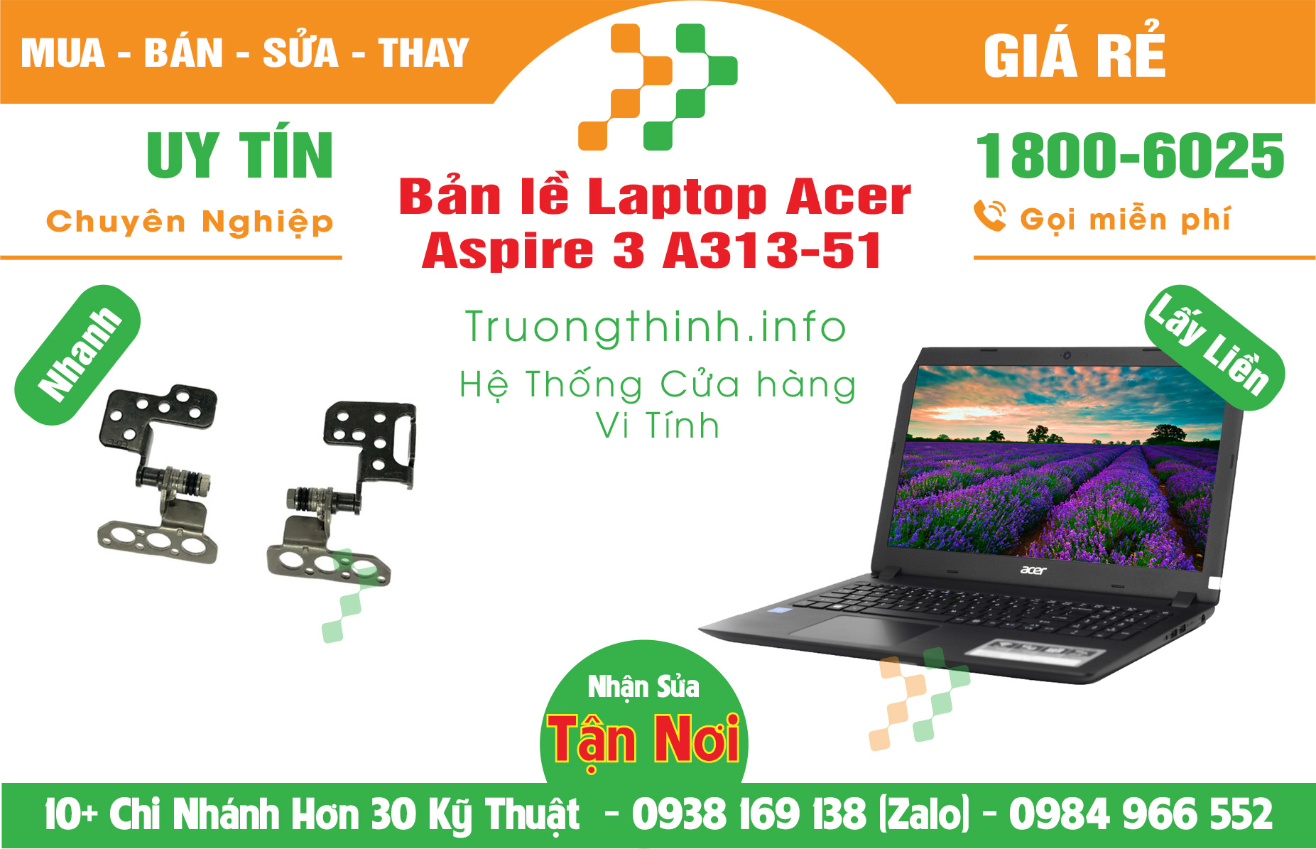 Mua Bán Bản lề Laptop Acer Aspire 3 A313-51 Giá Rẻ | Máy Tính Trường Thịnh Giá Rẻ