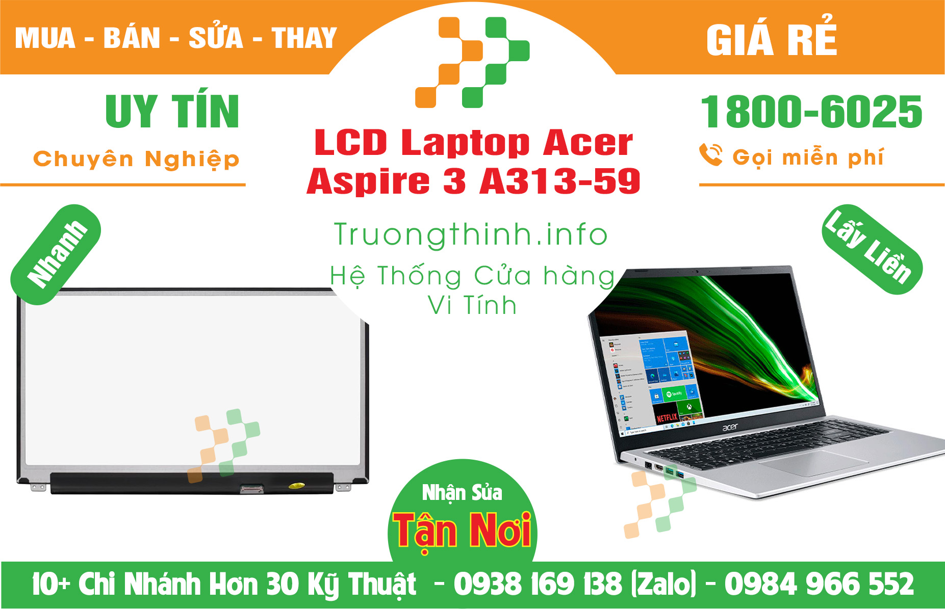 Mua Bán Màn Hình Laptop Acer Aspire 3 A313-59 Giá Rẻ | Máy Tính Trường Thịnh Giá Rẻ