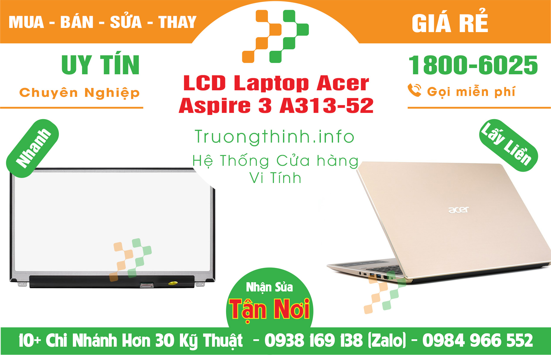 Mua Màn Hình Laptop Acer Aspire 3 A313-52 Giá Rẻ | Máy Tính Trường Thịnh Giá Rẻ