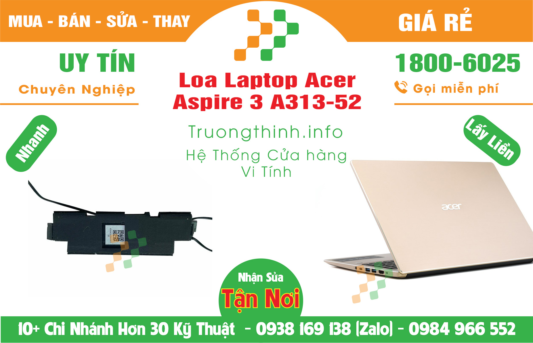 Mua Bán Loa Laptop Acer Aspire 3 A313-52 Giá Rẻ | Máy Tính Trường Thịnh Giá Rẻ
