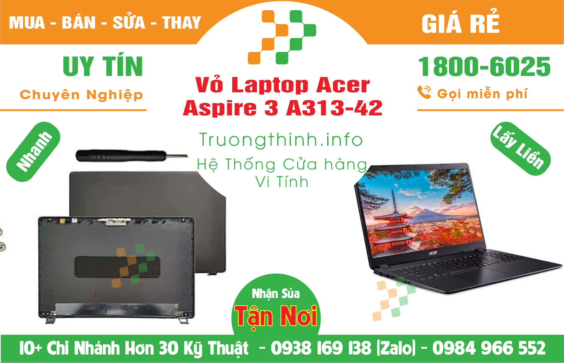 Mua Vỏ Laptop Acer Aspire 3 A313-42 Giá Rẻ | Máy Tính Trường Thịnh Giá Rẻ