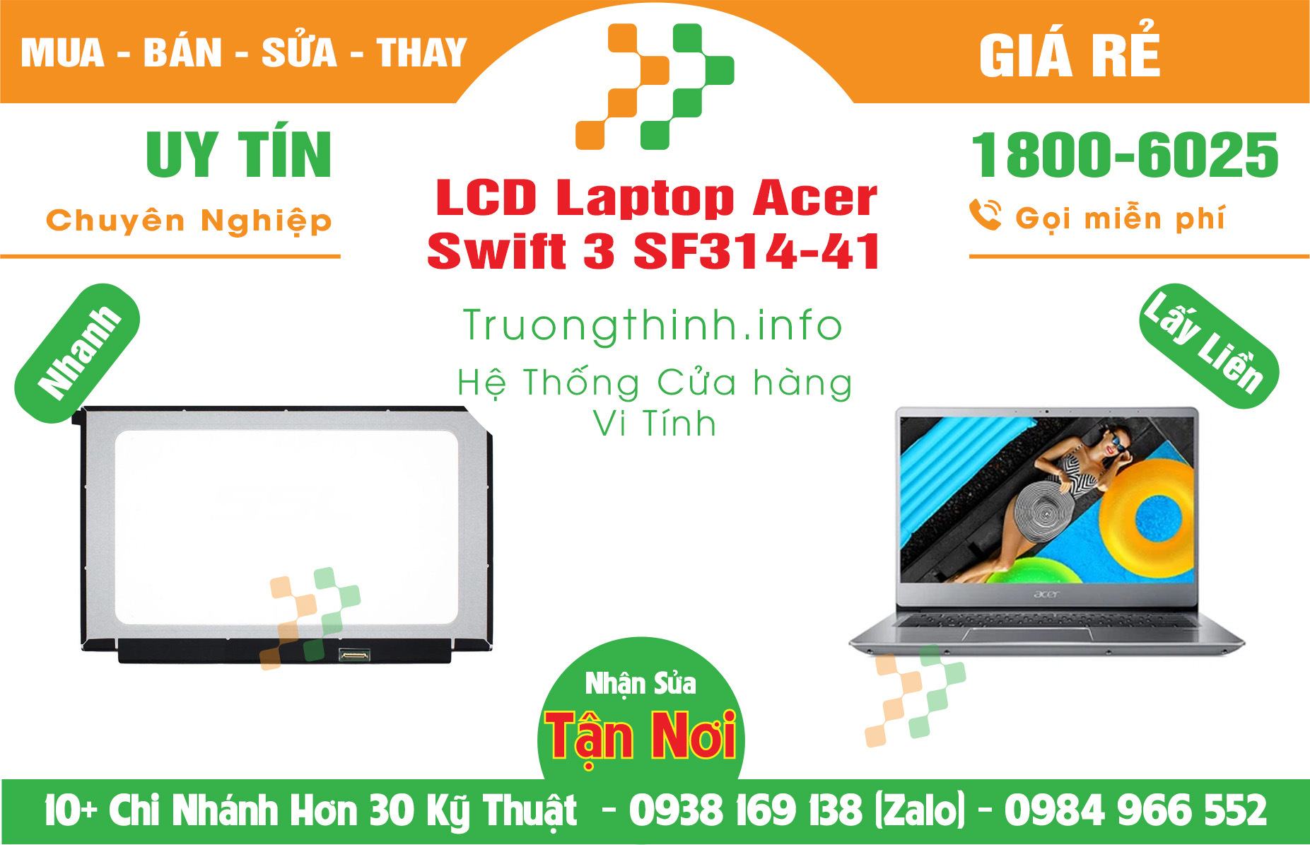 Mua Màn Hình Laptop Acer Swift 3 SF314-41 Giá Rẻ | Máy Tính Trường Thịnh Giá Rẻ
