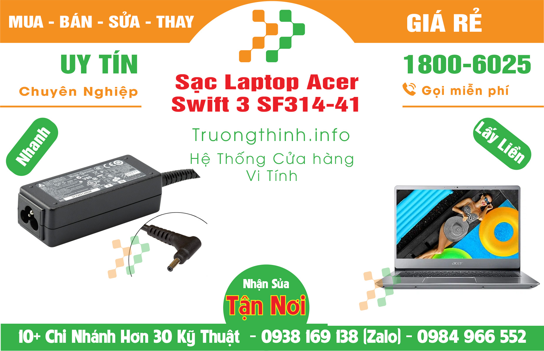 Mua Bán Sạc Acer Swift 3 SF314-41 Giá Rẻ | Máy Tính Trường Thịnh Giá Rẻ