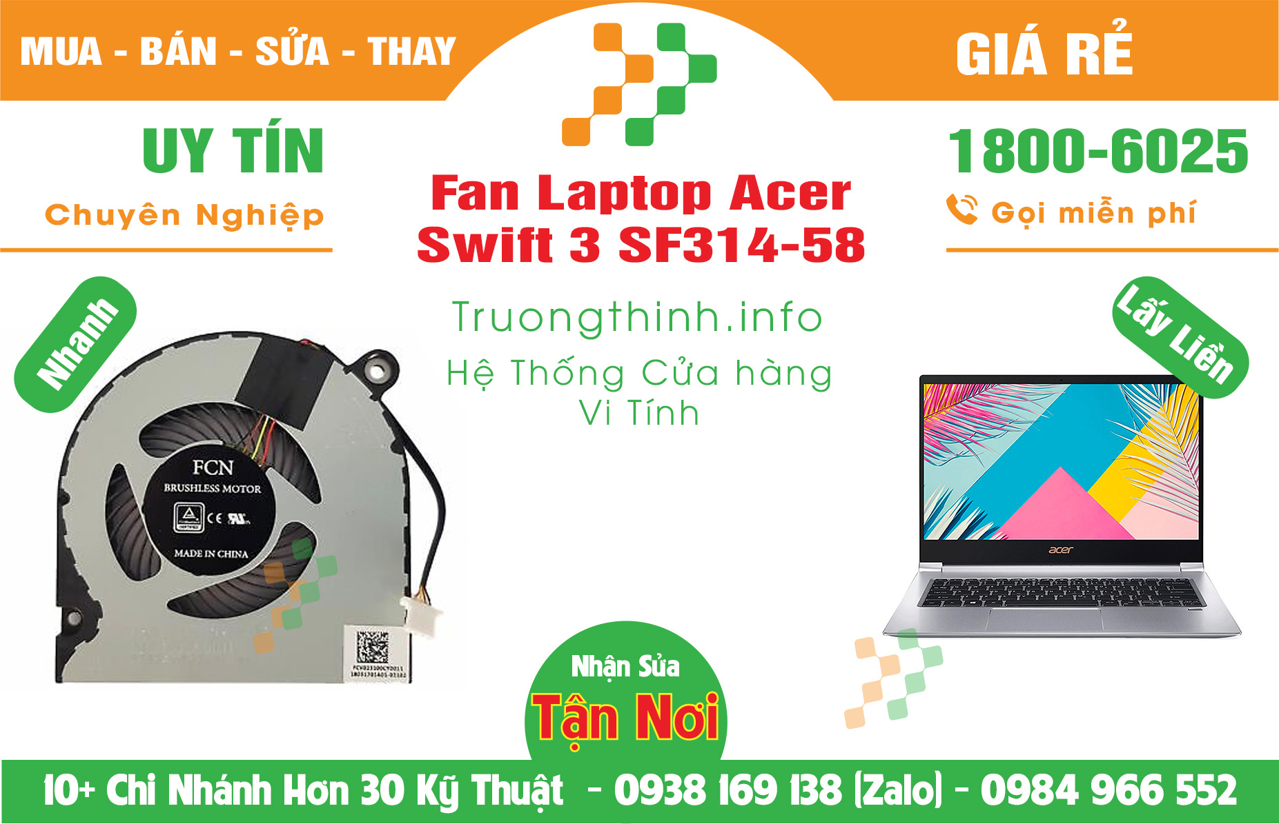 Mua Bán Vỏ Laptop Acer Swift 3 SF314-58 Giá Rẻ | Máy Tính Trường Thịnh Giá Rẻ