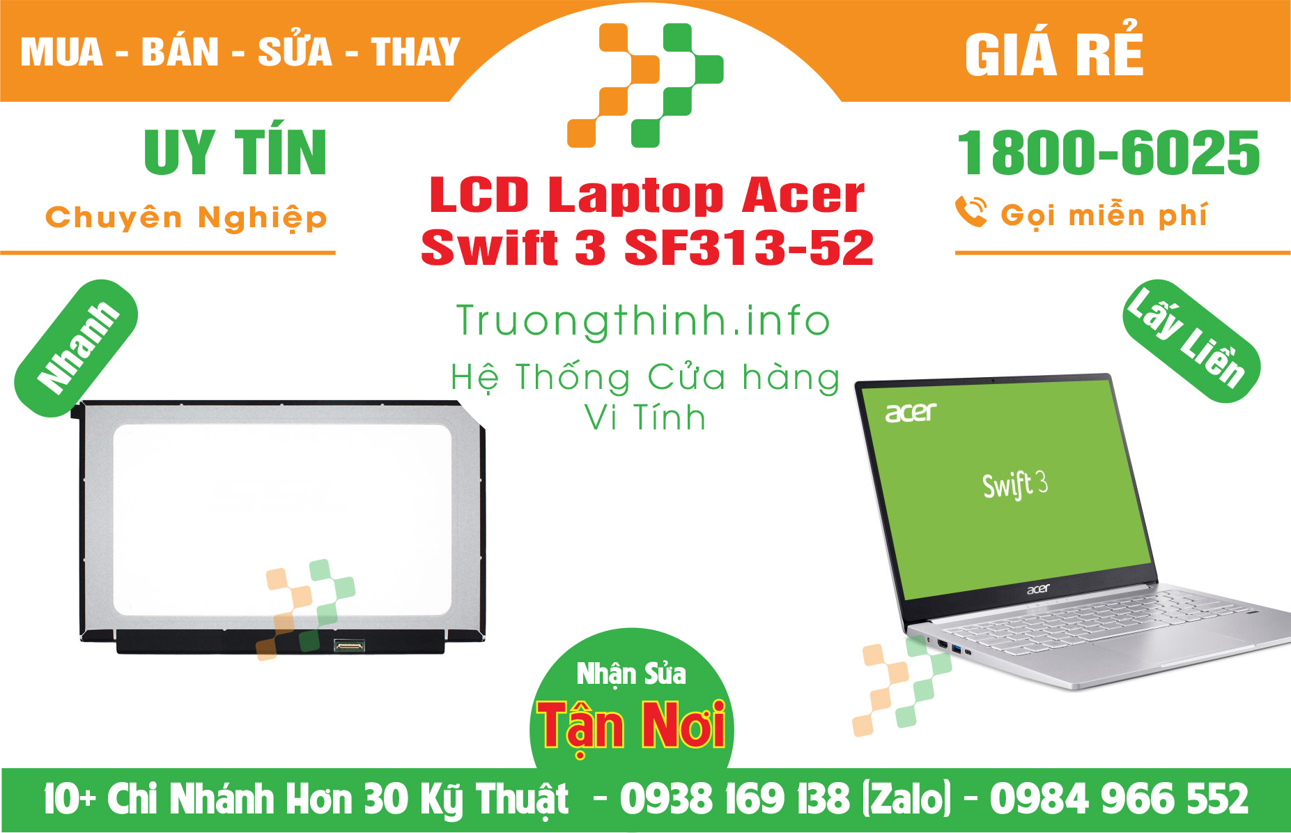 Mua Màn Hình Laptop Acer Swift 3 SF313-52 Giá Rẻ | Máy Tính Trường Thịnh Giá Rẻ