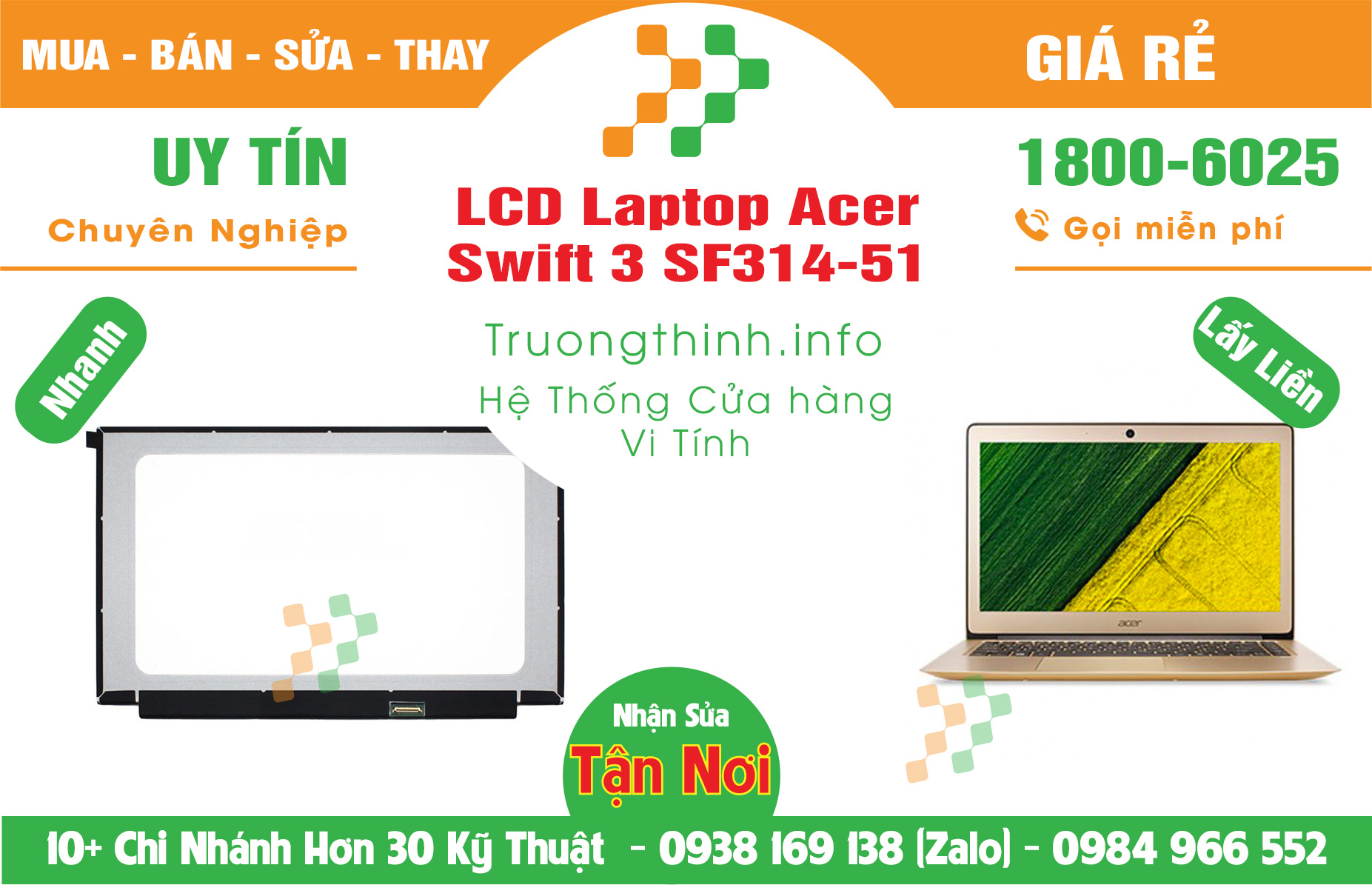 Mua Màn Hình Laptop Acer Swift 3 SF314-51 Giá Rẻ | Máy Tính Trường Thịnh Giá Rẻ