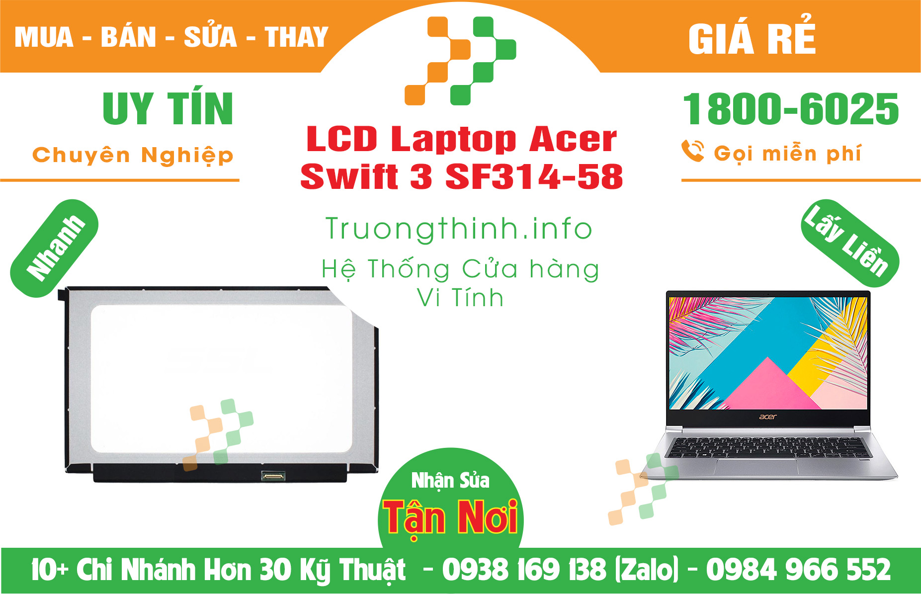 Mua Màn Hình Laptop Acer Swift 3 SF314-58 Giá Rẻ | Máy Tính Trường Thịnh Giá Rẻ