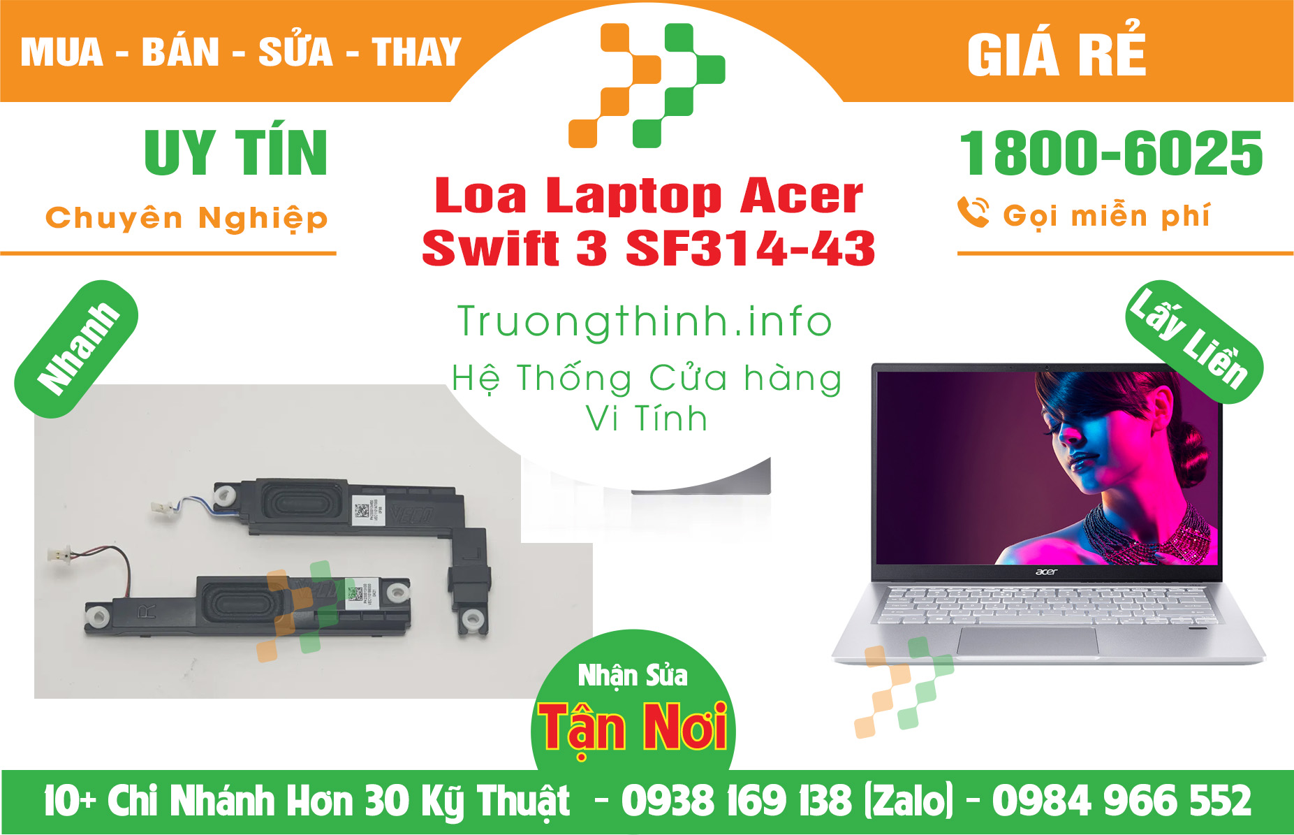 Mua Bán Pin Laptop Acer Swift 3 SF314-43 Giá Rẻ | Máy Tính Trường Thịnh Giá Rẻ