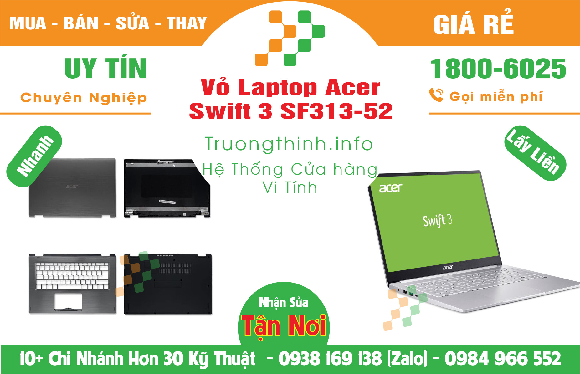 Mua Bán Vỏ Laptop Acer Swift 3 SF313-52 Giá Rẻ | Máy Tính Trường Thịnh Giá Rẻ