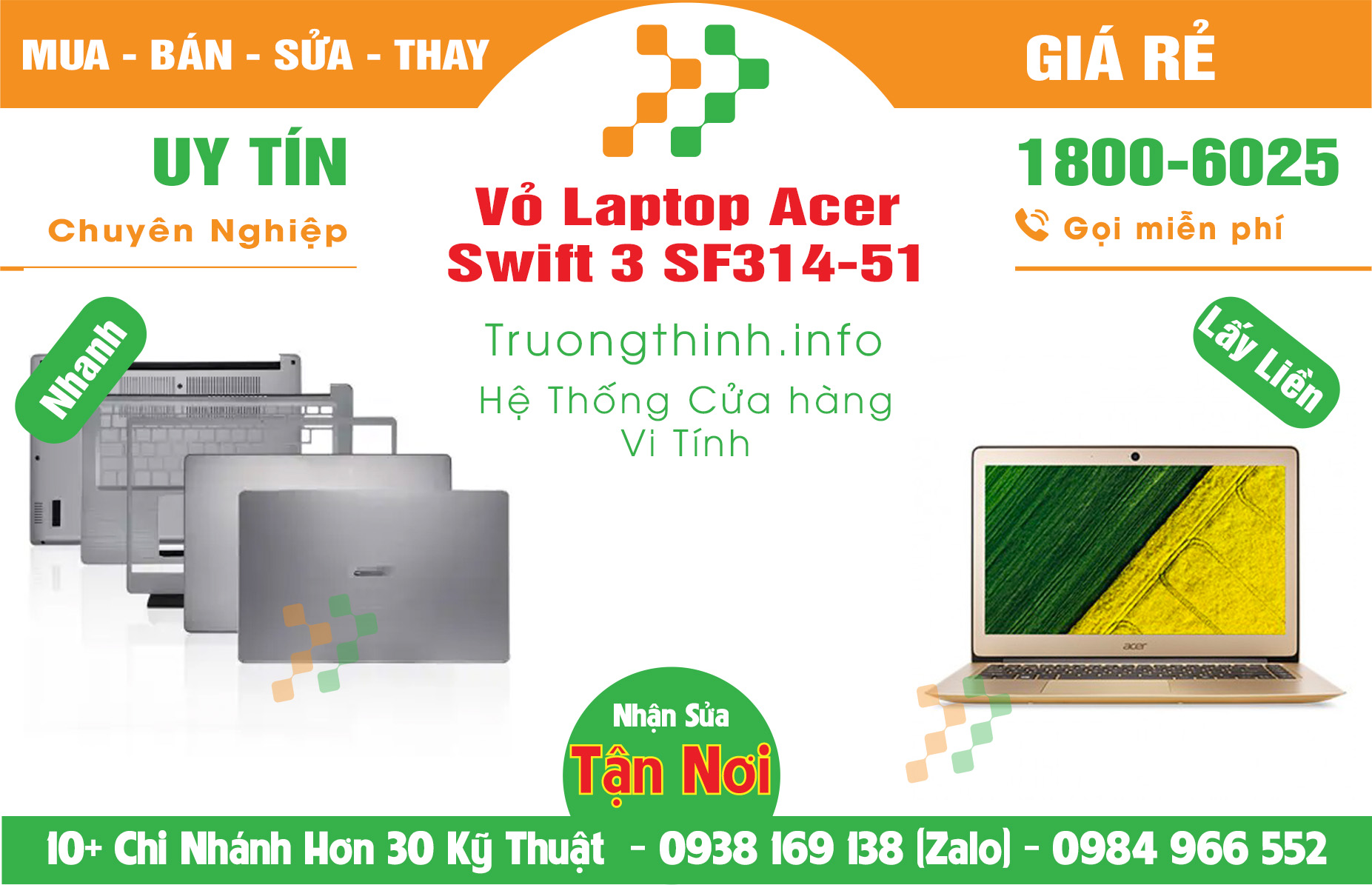 Mua Bán Vỏ Laptop Acer Swift 3 SF314-51 Giá Rẻ | Máy Tính Trường Thịnh Giá Rẻ